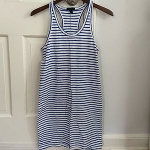 J Crew white and blue striped cotton dress sz S